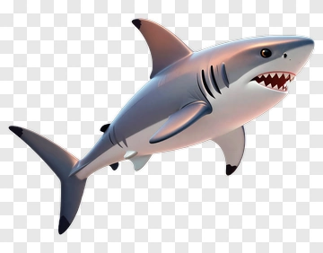 3D Cartoon Shark PNG