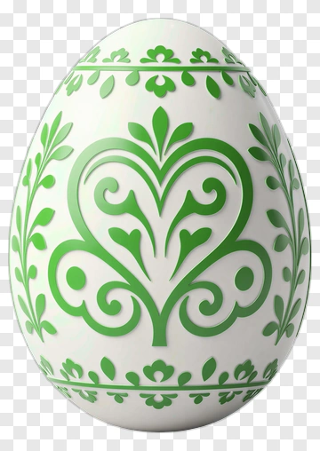 Decorative Green Easter Egg PNG