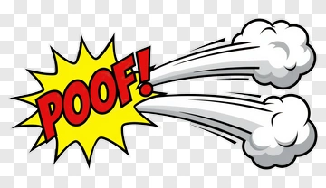 Comic Style Poof Sound Effect PNG