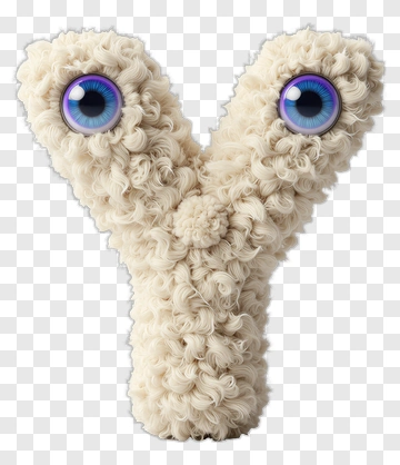 Fuzzy Letter Y With Big Eyes PNG