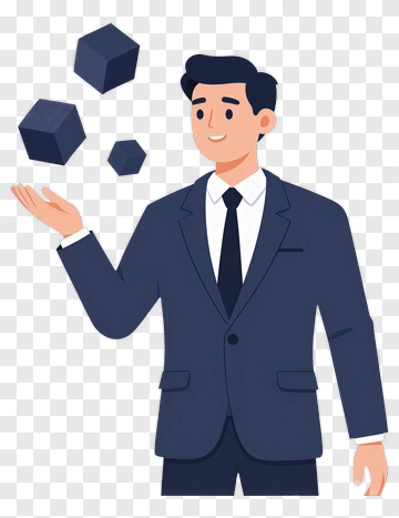 Businessman Juggling Cubes PNG