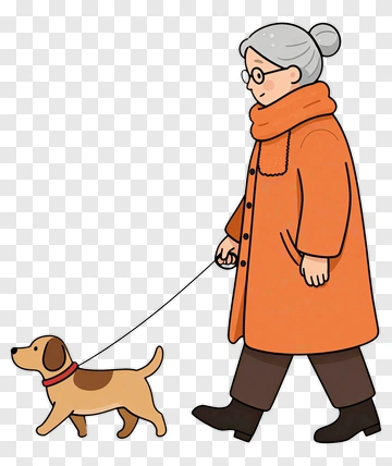 Woman Walking A Dog PNG