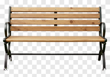 Wooden Park Bench PNG