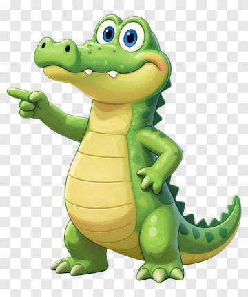 Cartoon Alligator Pointing PNG