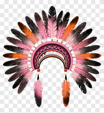 Colorful Feathered Headdress PNG