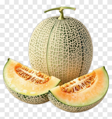 Cantaloupe Melon With Slices PNG