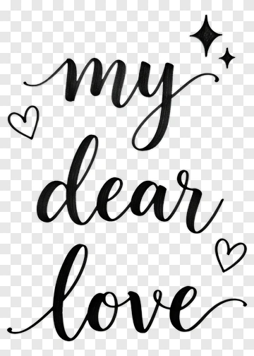 My Dear Love Text Design PNG