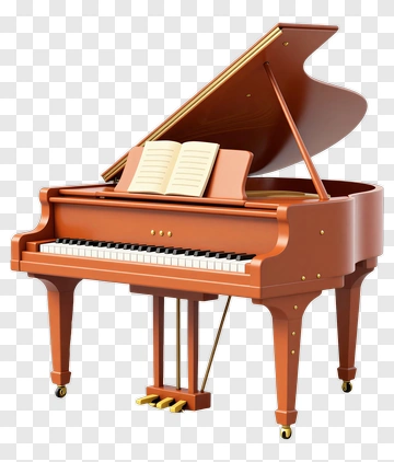 Grand Piano With Sheet Music PNG