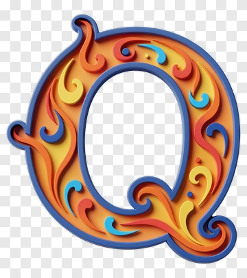 Colorful Decorative Letter Q PNG