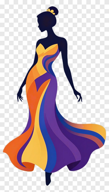 Colorful Dress Silhouette PNG
