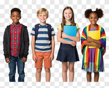 Diverse Group Of School Children Holding Books PNG