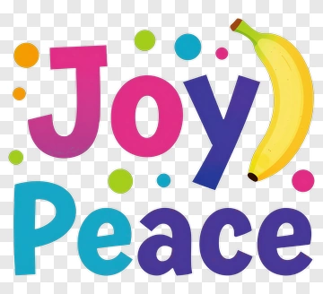 Joy Peace With Colorful Elements PNG