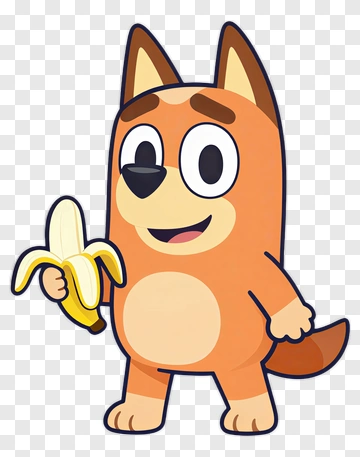 Cartoon Dog Holding A Banana PNG