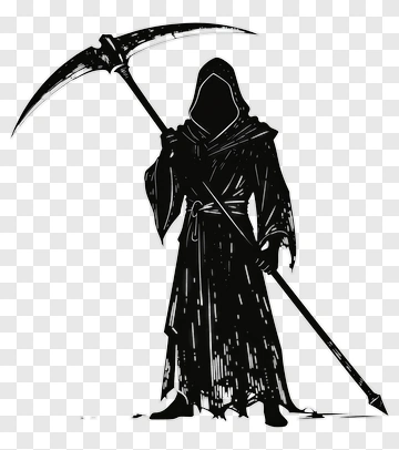 Grim Reaper Holding A Scythe PNG