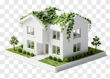 Eco House With Greenery PNG