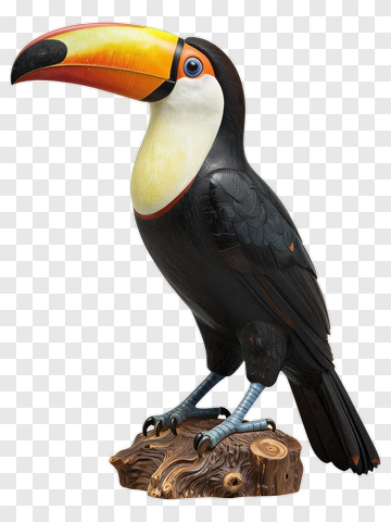 Wooden Toucan Sculpture PNG