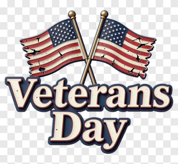 Veterans Day With American Flags PNG