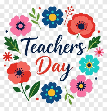 Teachers Day Floral Design PNG