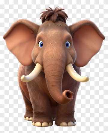 Cartoon Elephant With Big Ears PNG