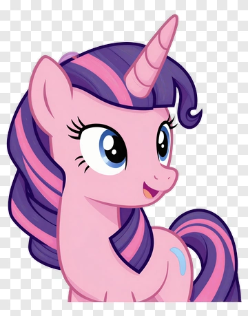 Cartoon Unicorn With Pink And Purple Mane PNG