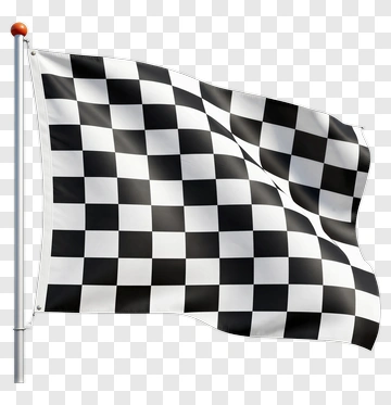 Checkered Flag On A Pole PNG