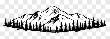 Mountain Landscape With Pine Trees PNG