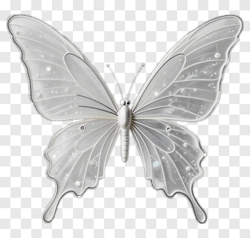 Elegant White Butterfly PNG
