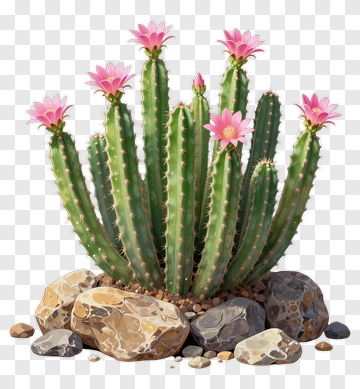 Cactus With Pink Flowers PNG