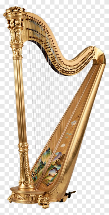 Ornate Golden Harp PNG