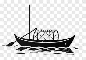 Fishing Boat On Water PNG