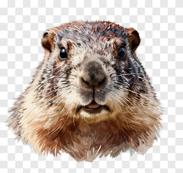 Realistic Groundhog Face PNG
