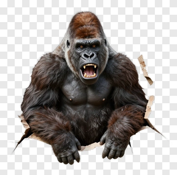 Gorilla Breaking Through A Wall PNG