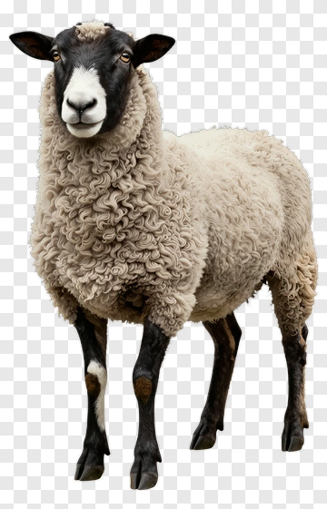 Curly Sheep Standing Proudly PNG