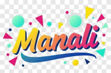 Colorful Manali Text Design PNG