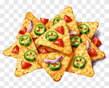 Colorful Nachos With Vegetables PNG