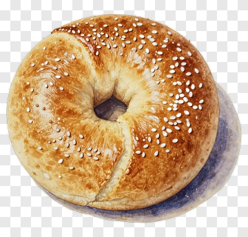 Sesame Bagel On A Plate PNG
