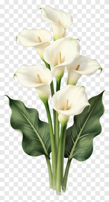 White Calla Lily Bouquet PNG