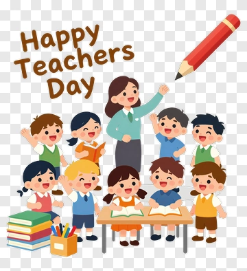 Happy Teachers Day Celebration With Students PNG