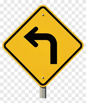 Left Turn Traffic Sign PNG