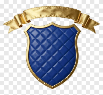 Blue Shield With Gold Ribbon PNG