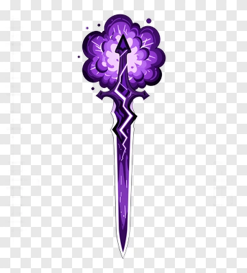 Purple Magic Wand With Explosive Cloud PNG