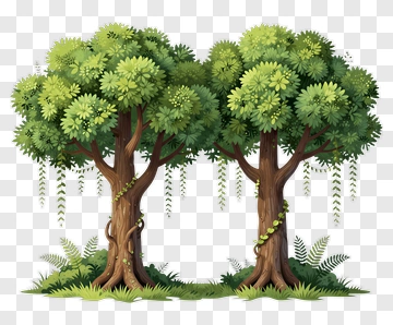 Colorful Tree Composition PNG