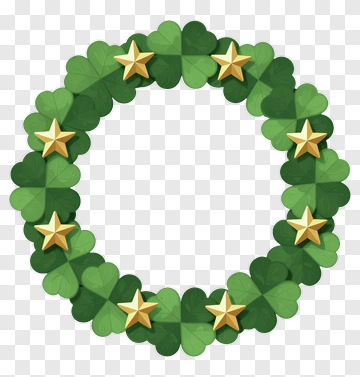 Shamrock Wreath With Stars PNG