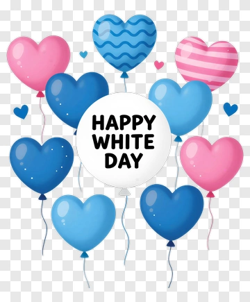 Happy White Day Balloons PNG