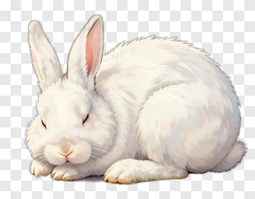 White Rabbit Sleeping PNG