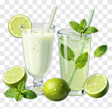Refreshing Lime Drinks With Mint PNG
