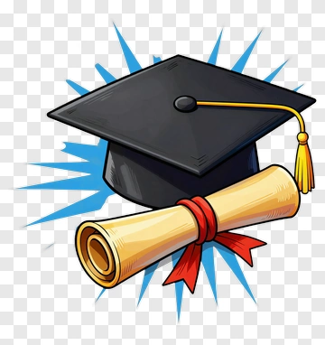 Graduation Cap And Diploma Illustration PNG