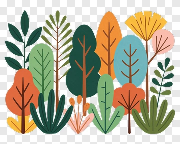 Colorful Tree Arrangement PNG