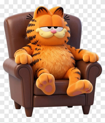 Cartoon Cat Sitting On A Chair PNG