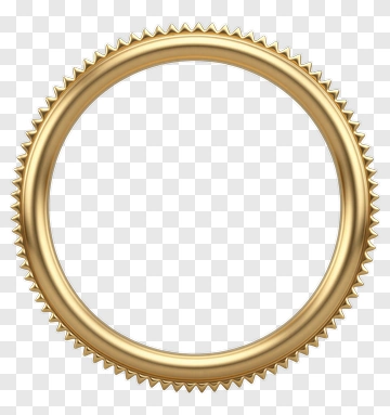 Golden Circular Frame PNG
